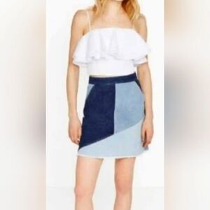 Zara High-Waist Denim Skirt